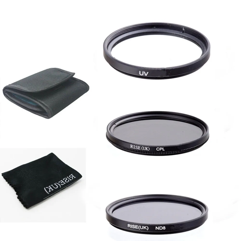 62MM RISE(UK) Filter Set UV CPL ND8 for Canon Nikon DSLR Lensin Camera