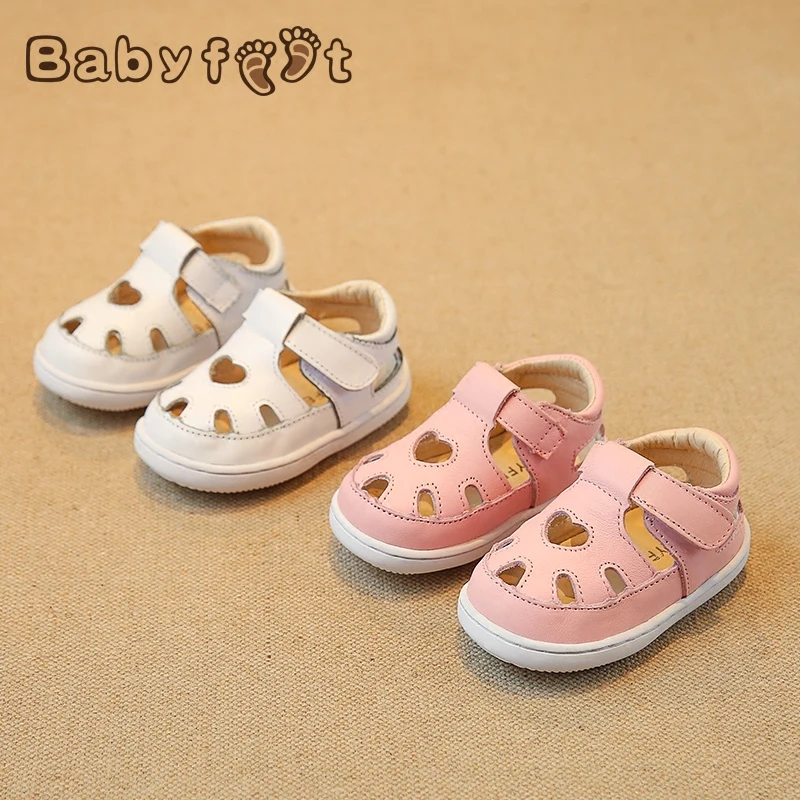 Babyfeet toddler shoes 0-2 year old Newborn baby Girl & boy children sandals Solid Hollow Genuine leather infant infantile shoes babyfeet summer cool toddler shoes 0 2 year old newborn baby girl