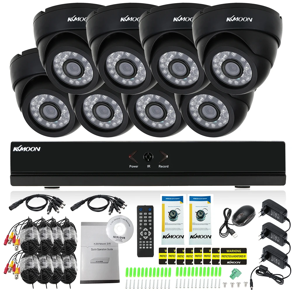 Kkmoon 16ch H.264 960 h/D1 DVR безопасности Системы с 8 шт. 800TVL ИК-Ночной вид CCTV камера для дома Системы скрытого видеонаблюдения