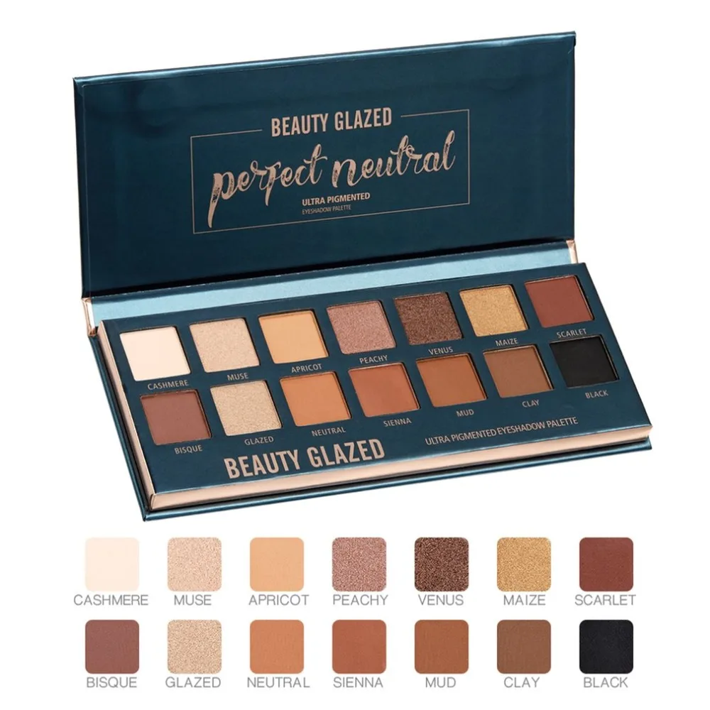 

Beauty Glazed 14 Colors Shimmer Makeup Eyeshadow Palette Matte Pigmented Smokey Eye Shadow Pallete Make Up Tools hot