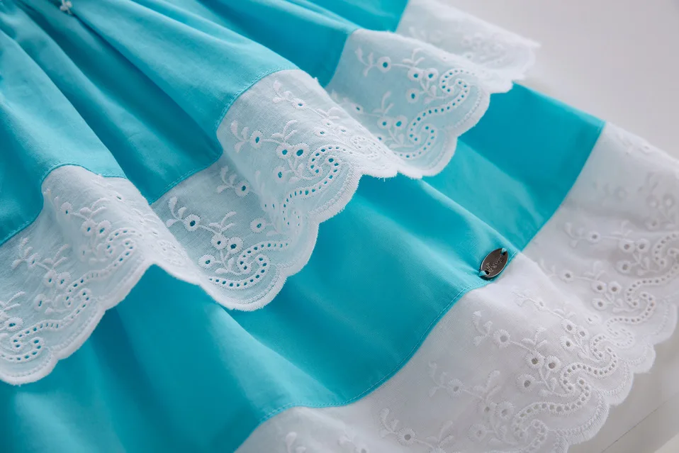 Pettigirl/Белое летнее праздничное хлопковое голубое платье с цветочным принтом для девочек, с повязкой на голову и бантом, без рукавов, одежда для детей на день рождения, G-DMGD203-35