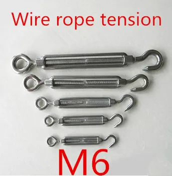 

M6 Stainless Steel 304 Turnbuckle Hook to Eye Wire Rope Tension