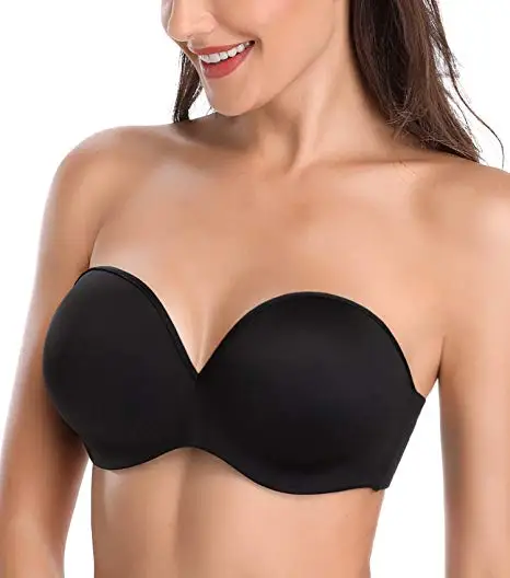 

WingsLove Women's Strapless Multiway Bra Full Figure Underwire Push-up Contour Bra Red Carpet Plus Size