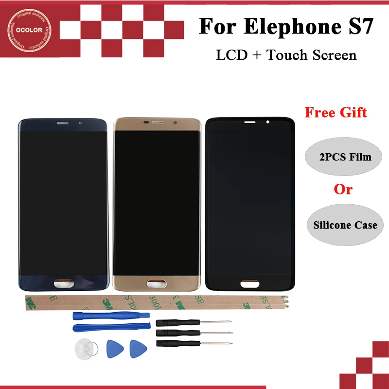 

ocolor For Elephone S7 LCD Display and Touch Screen FPC-HTF055F115 Assembly Part 5.5" Accessories For Elephone S7 +Tools + Gift
