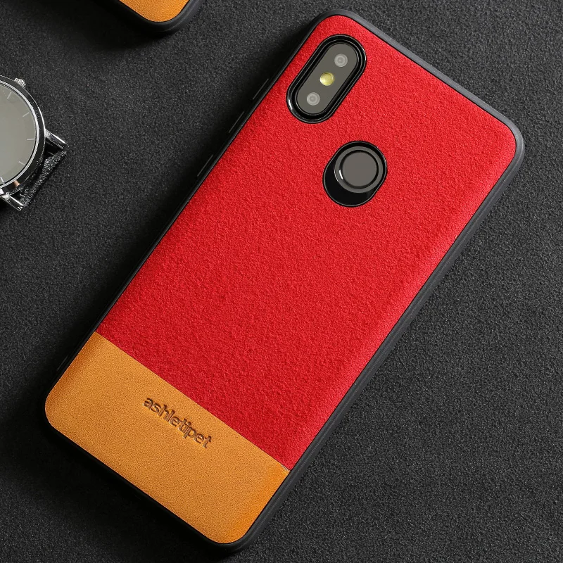 

luxury materials suede and cowhide stitching phone case for xioami mix 2s all-inclusive phone protection case wangcangli