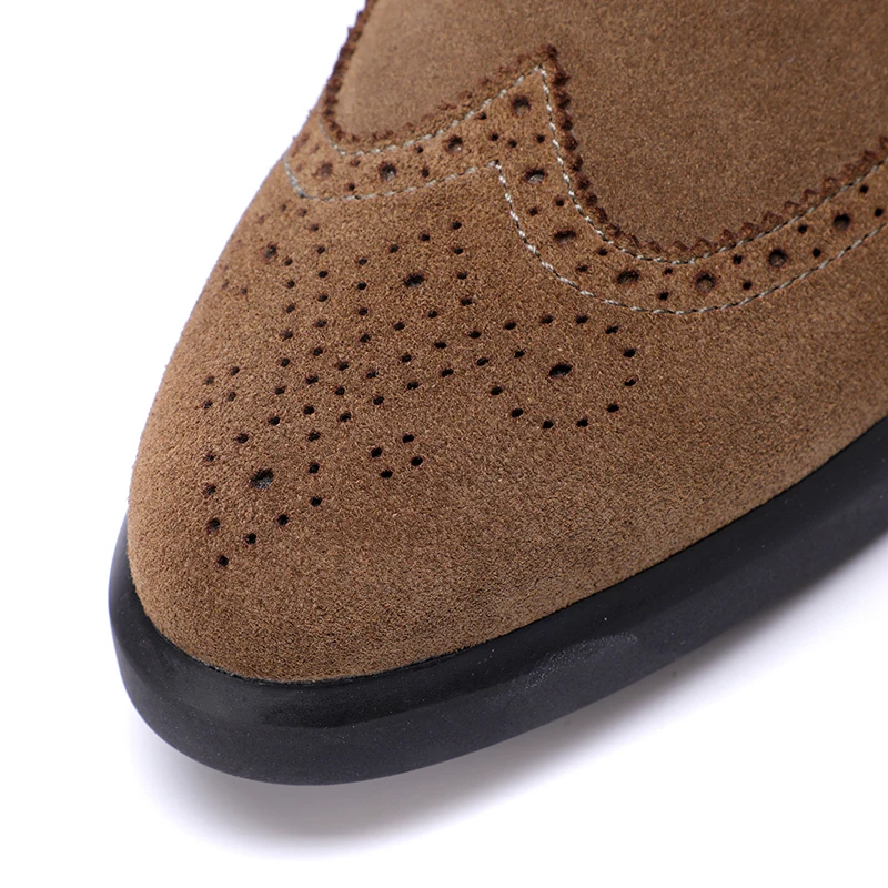Negocios Negro Redonda Boda Vestido marrón Zapatos Nuevo De 2018 Del Vaca Genuino Brogue Suede Pie up Derby Lace Nubuck Estilo Cuero Dedo Hombres 1q8axS