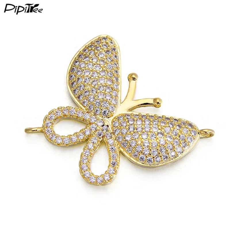 Роскошные подвески бабочки Pipitree 5 шт./лот с микрозакрепкой из фианита для
