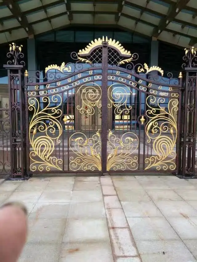 Puerta de metal para exteriores, puerta ornamental de metal|driveway