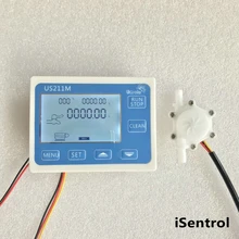 US211M расходомер воды зал датчик расхода воды считыватель с USN-HS06PA-1 1.5L/мин расходомер с считыватель температуры