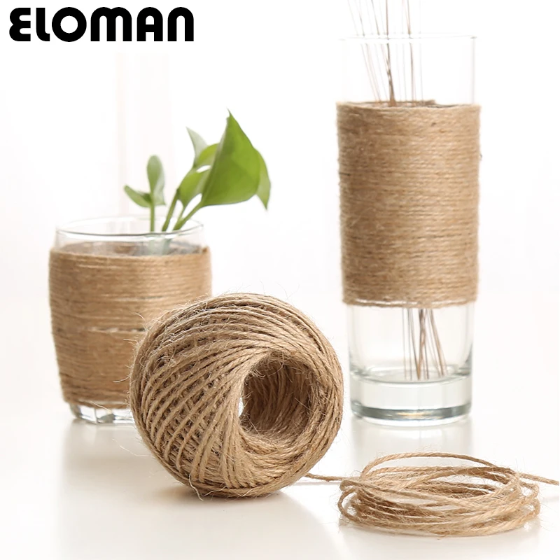 ELOMAN 10 шт. 50 м 1 5 мм натуральный джутовый шпагат из мешковины свадебные украшения для поделок|decorative decorative|decor