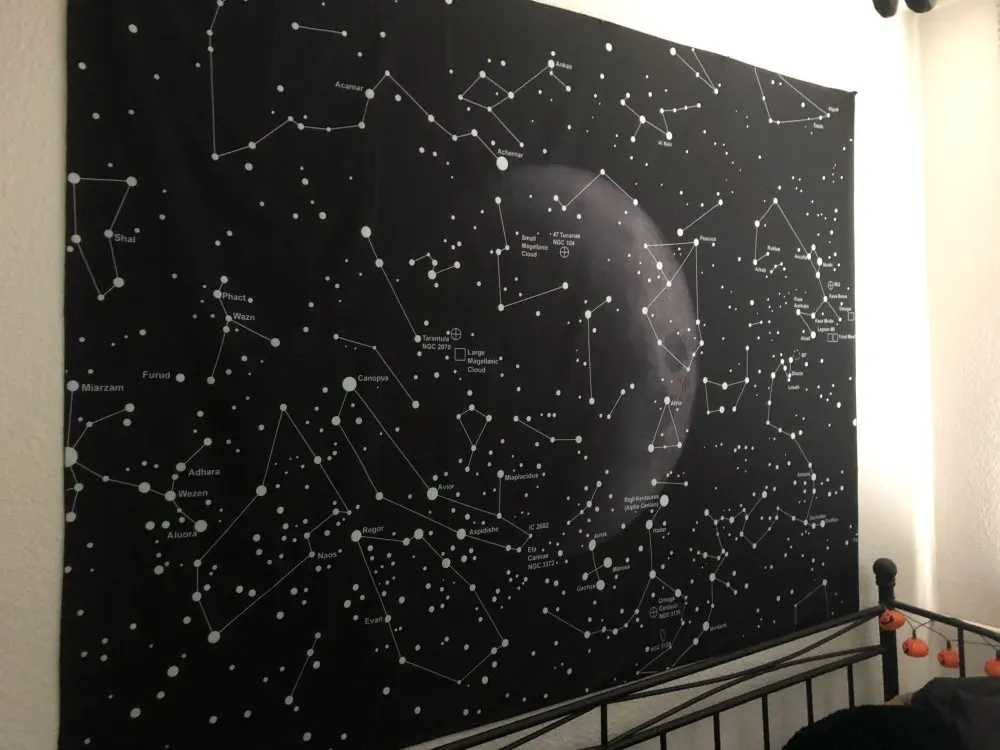  Enipate Psychedelic Constellation Galaxy Space Pattern Tapestry Wall Hanging Light-weight Polyester