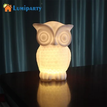 

LumiParty LED Night Light Baby Owl Shape PVC Table Lamp Indoor Decorative Nightlight Kid Room Party Decor White/Warm White Light