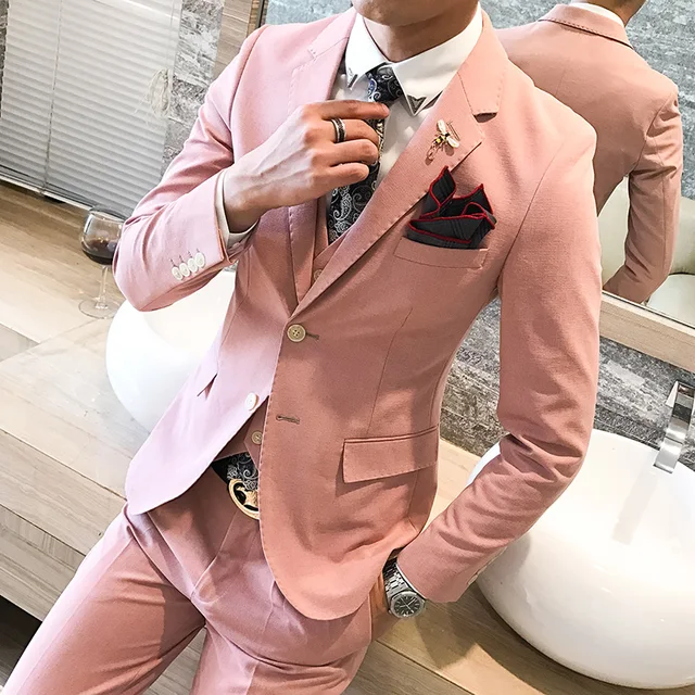 White and pink tuxedo for prom Clearance