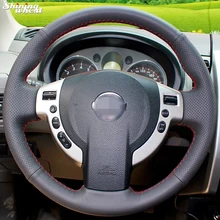 BANNIS Mão-costurado Preto Cobertura de Volante de Couro para Nissan QASHQAI X Trail-NV200 Desonestos