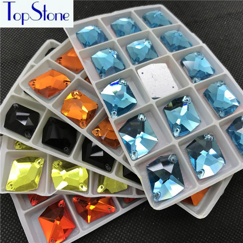

Topstone 21x27mm Big Cosmic Sew On Rhinestone Glass Crystal Multi Colors Flatback 2holes Sew-on stone For Dress costume