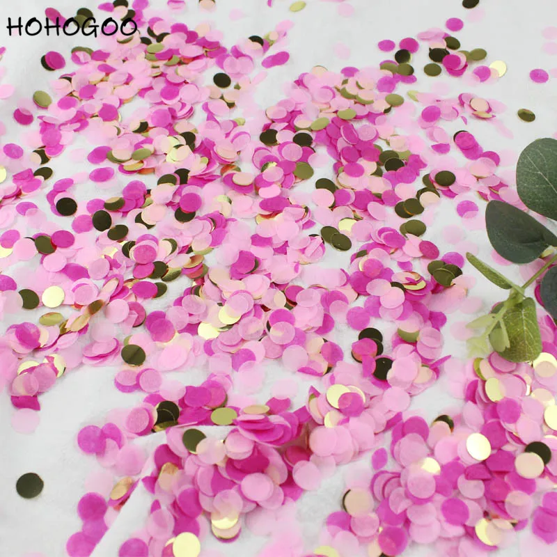 

HOHOGOO 1Pack 10g Round Pink Blue Confetti Sprinkle Tissue Paper Confetti Wedding Baby Shower Boy Girl Birthday Party Decoration