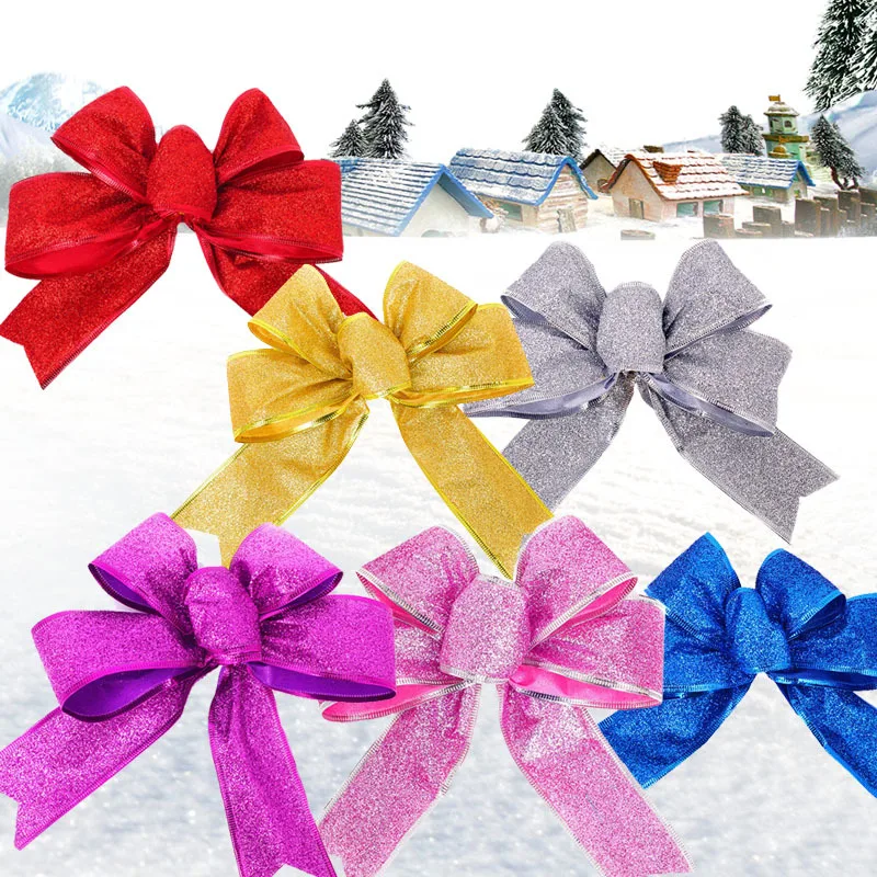 

Creative Big Bowtie For Christmas Tree Gold Silver Red Ribbons Fashion Home Decoration Multi Colors For Xmas
