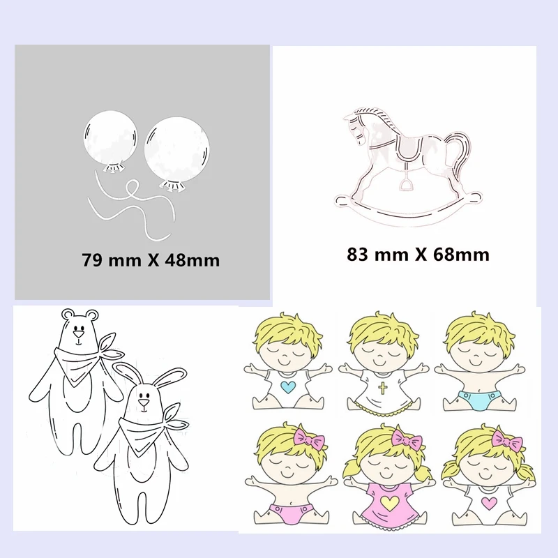 

Childhood Toys Various Shape Metal Cutting Dies Stencil Scrapbook Album Embossing For Gift Card Making Handcrafts Decor