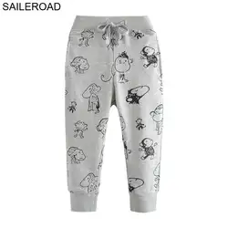 Saileroad/2-7years Новый Демисезонный Хлопок Дети Брюки для девочек повседневные штаны для мальчиков и девочек с обезьяной из мультфильма детские