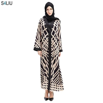 

Muslim Fashion Abaya Print Dresses Women Open Cardigan Kimono Long Dress Kaftan Tunic Middle East Islamic Ramadan Prayer Clothes