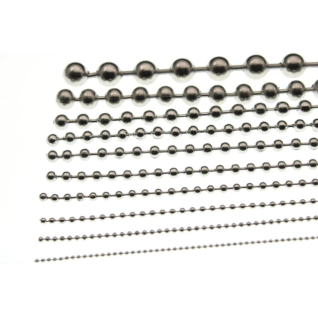 1.5mm 2.0 2.4 3.2mm 4 4.5 5 6 8 10mm Beaded Ball Stainless Steel Chain Bulk  Jewelry Chains for Necklaces Jewelry Making Supplies