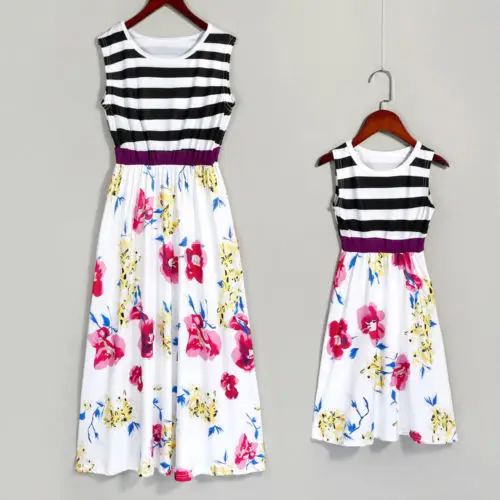 

Emmababy Mother and Daughter Casual Boho Formal Sleeveless Dress Mommy&Me Matching Outfits