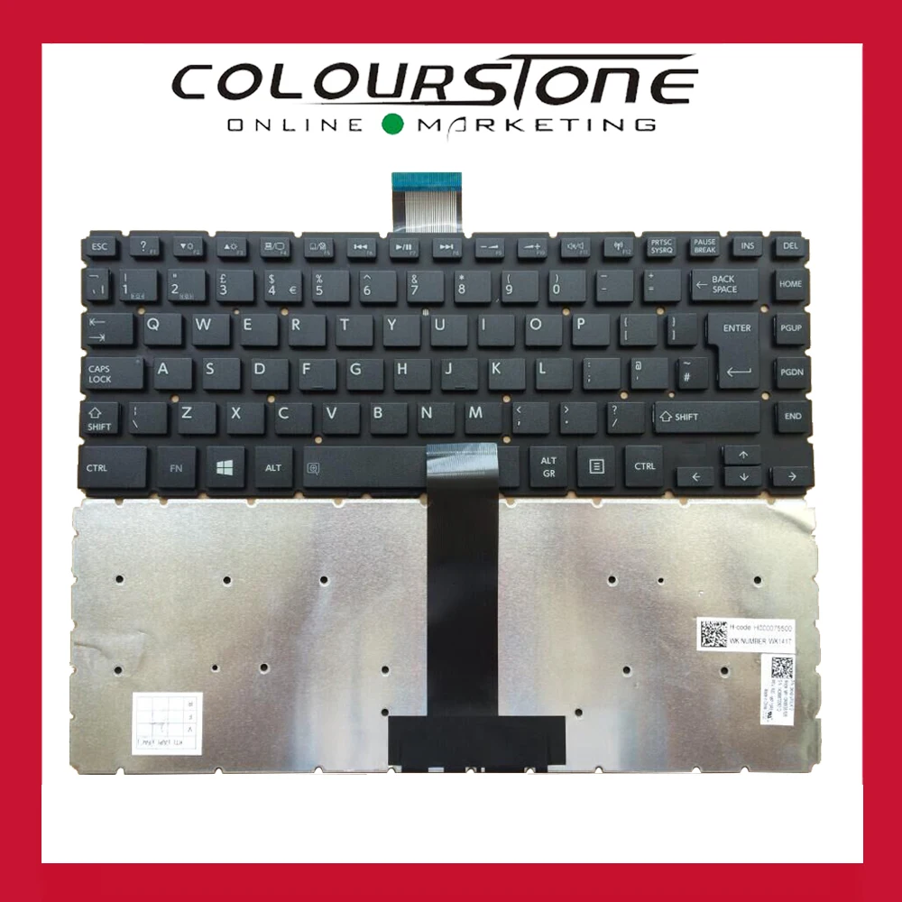

UK black keyboard for Toshiba laptop E45-B 4200 L45-B black notebook keyboard no frame MP-13R66GB-528