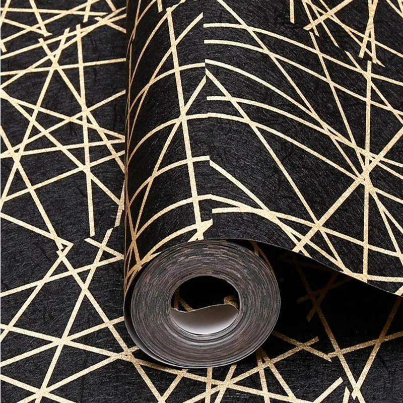 

Free Shipping Irregular Graphic Wallpaper Abstract Black Line Living Room bedroom TV Backdrop Bar KTV Bar Wallpaper