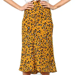 Юбки в готическом стиле Женская плиссированная юбка с леопардовым принтом винтажная Длинная женская Повседневная плиссированная юбка с