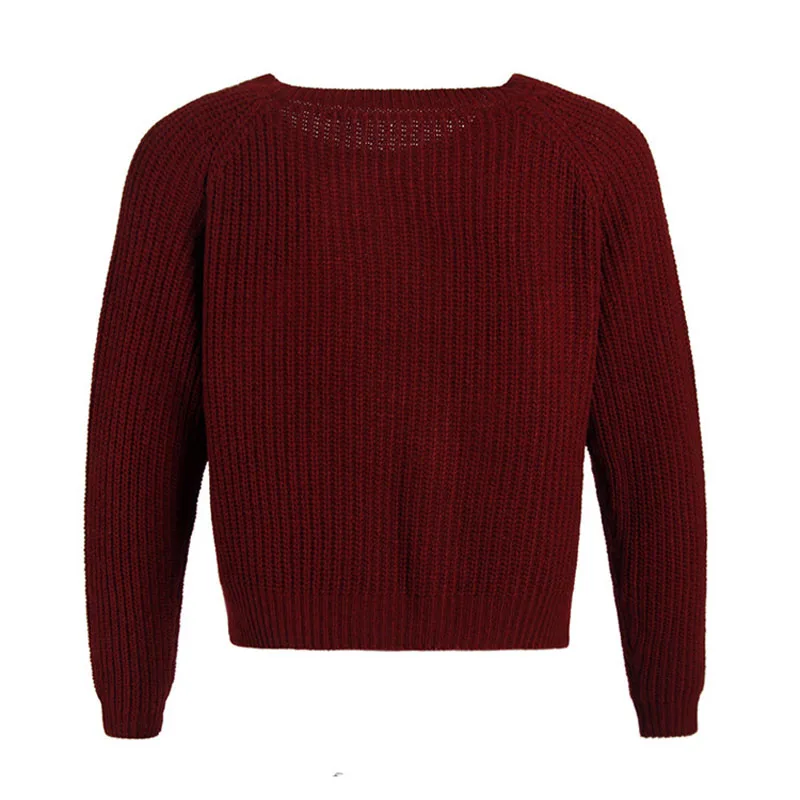 Women autum winter sweater,European and American short-style hem, long-sleeved open-ended knitted sweater S to XL Women autum winter sweater,European and American short-style hem, long-sleeved open-ended knitted sweater S to XL