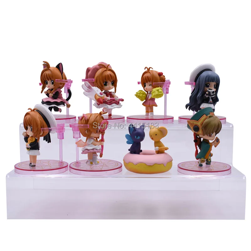 8 pcs/set Anime Card Captor Syaoran Kinomoto Daidouji PVC Action Figure Doll Collectible Model Toy Christmas Gift For Children