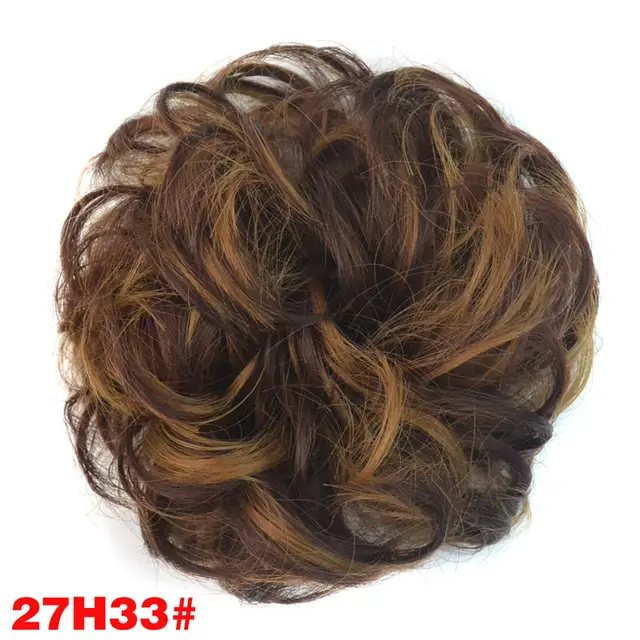 Us 2 41 10 Off Jeedou Curly Chignon With Rubber Band Heat Resistance Synthetic Scrunchie Wrap Women S Hair Bun Ring Black Brown Color Chignon Hair