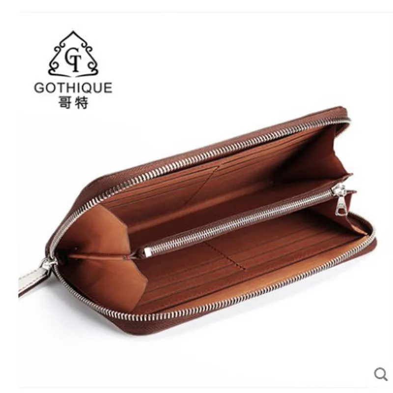 gete New imported crocodile wallet men's large-capacity business leather wallet long zipper hand bag men's clutch bag
