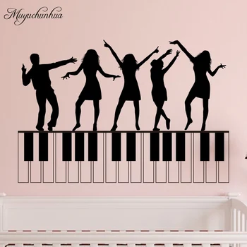 

Muyuchunhua Funny Piano Dancer Art Wall Sticker for Home Decoration Living Room Kids Room Decal Beautiful Wallpaper Stickers