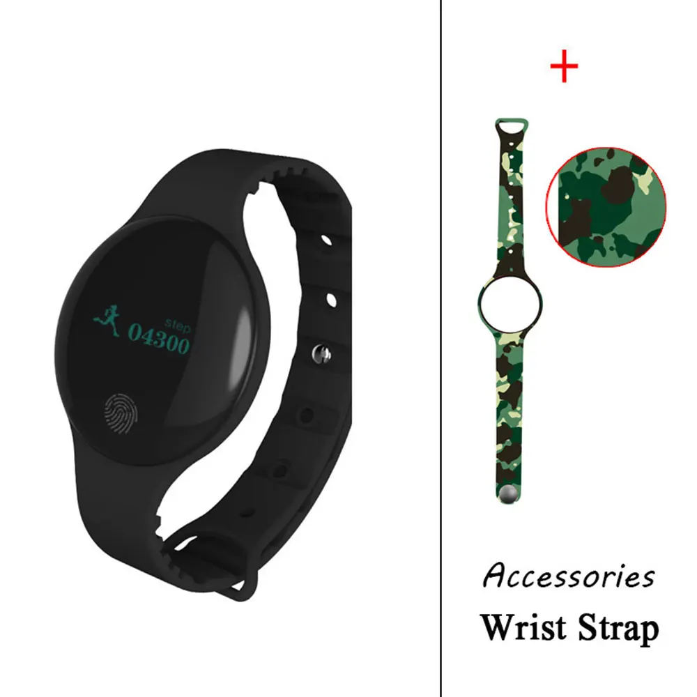 Смарт-браслет, водонепроницаемый, напоминание о звонках, фитнес-браслет, часы для мужчин и женщин, спортивный фитнес-трекер, Smartband часы - Цвет: black and Camouflage
