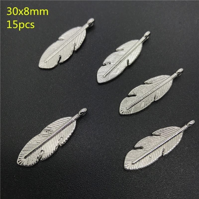 30x8mm 15 Uds cuentas de aleación tapa plata antigua encantos dijes colgantes con forma para fabricación de joyería DIY accesorios PJ022