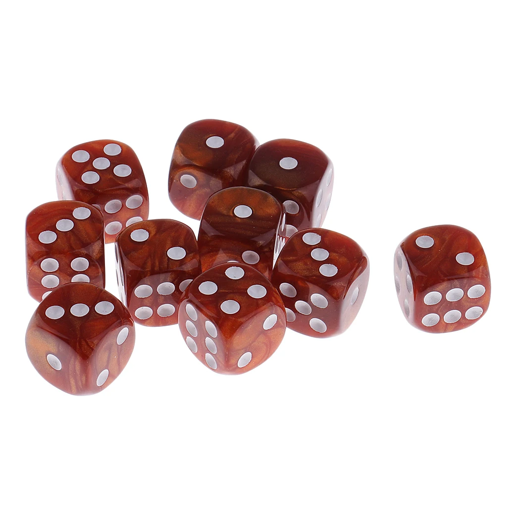 10 Pcs Plastic 6-sided Digital Dice D6 for Party Bar Pub Camping Travell Christmas Table Game D&D MTG RPG Gaming Acce 10-Color