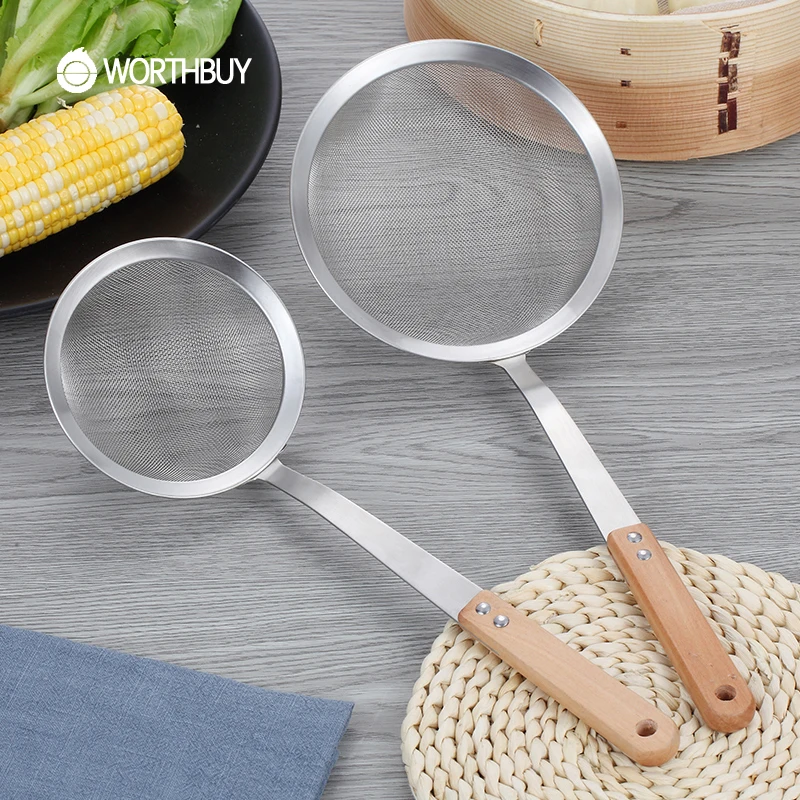 WORTHBUY 2 Pcs/Set 30/60 Mesh Kitchen Colander 304 Stainless Steel