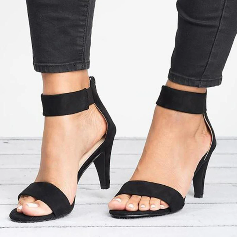 

leisure Plus large Big sizes 43 comfortable walking elegant high heels office lady Summer women Shoes Sandals shoes woman 2019