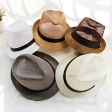 10 шт./партия 01806-beixing летняя однотонная сетчатая бумага Кепка Мужские Женские шляпы-федоры шляпа