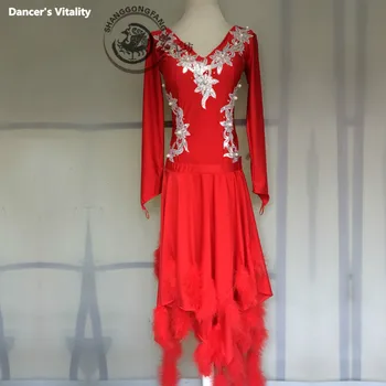 

Women Latin profession Dance Fringe Women Ballroom Dancing Dresses Latin Dance Costume Dance Dresses Tango Dress Samba Skirts