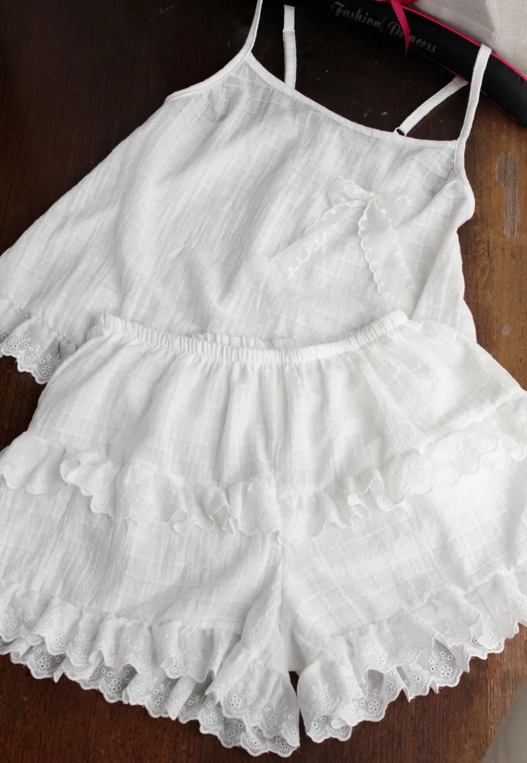 Yomrzl A588 НОВОЕ ПОСТУПЛЕНИЕ ЛЕТНИЙ хлопковый женский пижамный комплект белая Милая одежда для сна удобный комплект для сна домашняя одежда