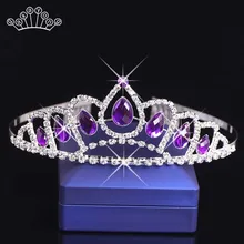 Новое поступление Великолепная голубая Хрустальная свадебная корона диадема модная Серебряная диадема для женщин Свадебные аксессуары для волос ювелирные изделия