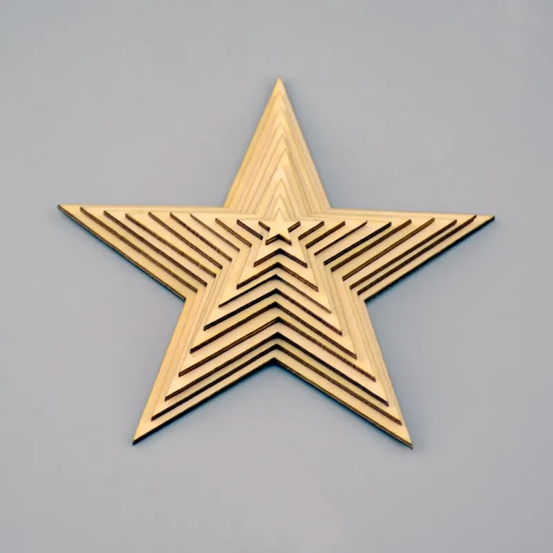  48pcs/lot 70mm Blank pentagram natural plywood Suitable for Christmas party wood wedding teaching o - 32493098173