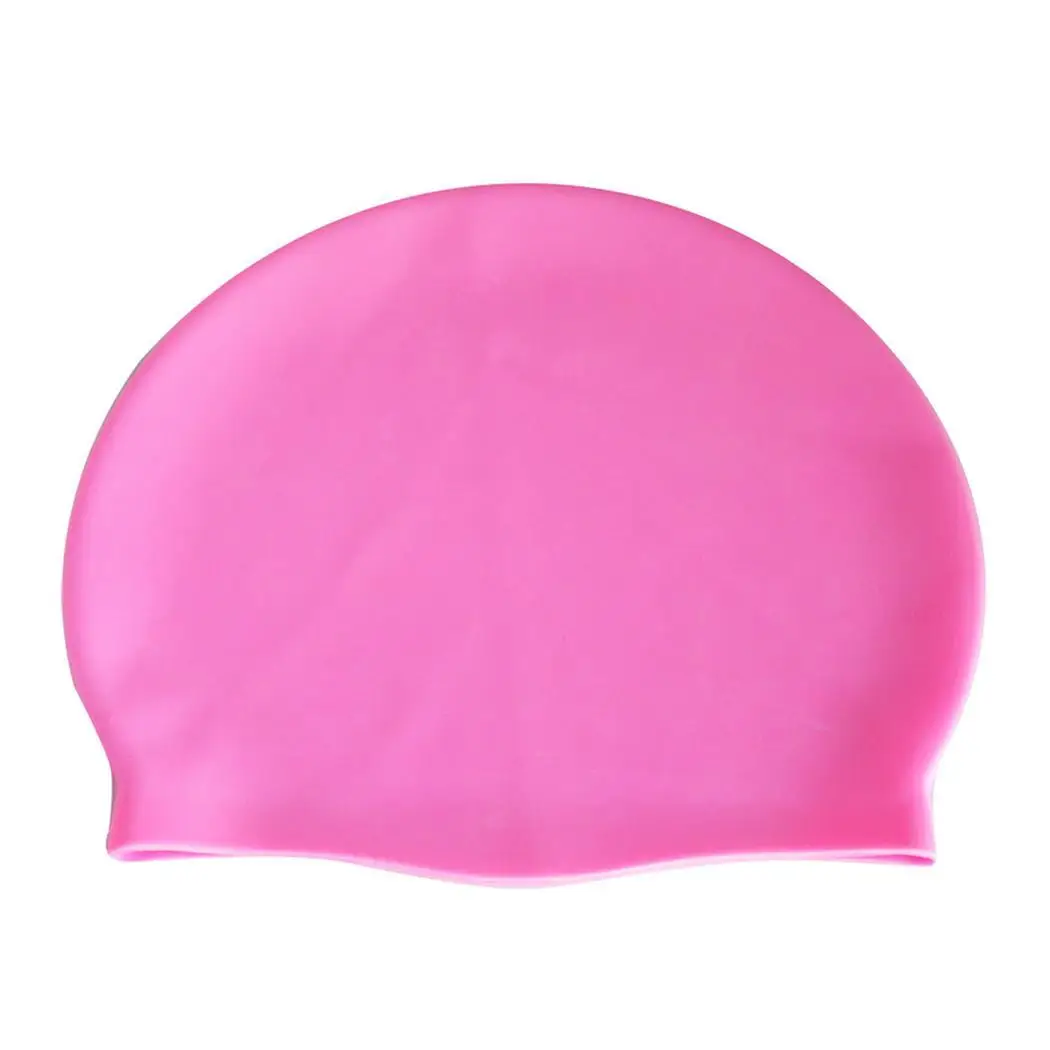 Новинка силиконовая шапочка для плавания эластичная Водонепроницаемая Защитная шапочка для бассейна унисекс спортивная шапочка для бассейна - Цвет: pink