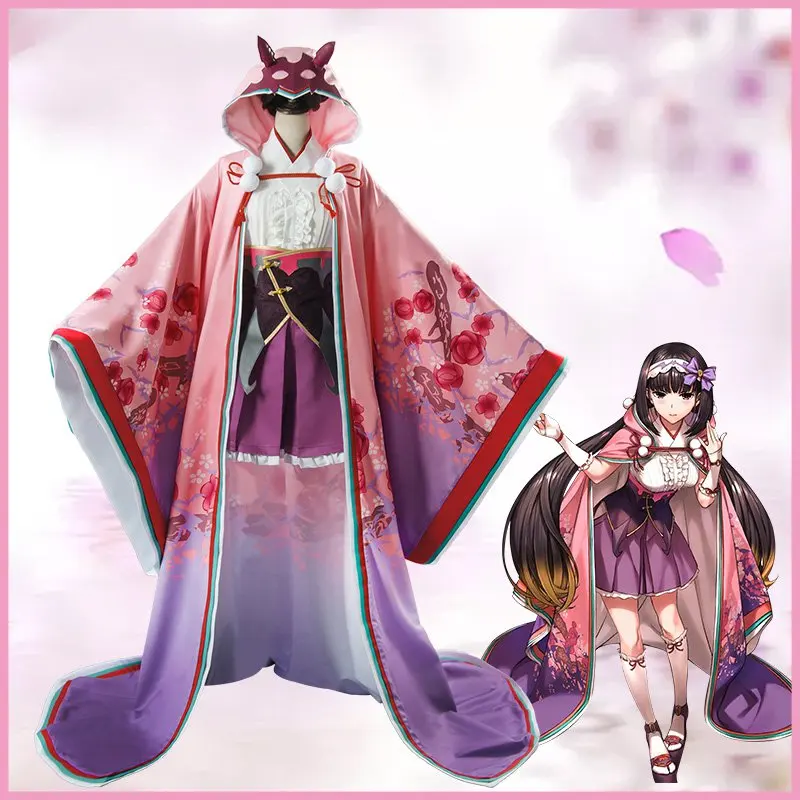 FGO Fate Grand Order Assassin Osakabehime кимоно юката Топы платье униформа наряд Аниме Косплей костюмы полный комплект - Цвет: Costume