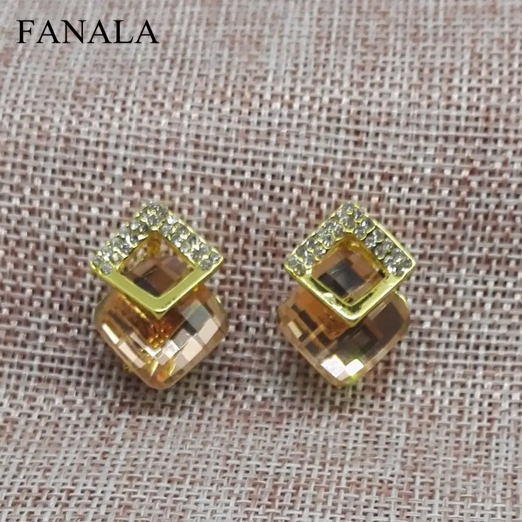 Rhinestone Geometric Stud Earrings Dangle Ear Earring Women Crystal | Украшения и аксессуары