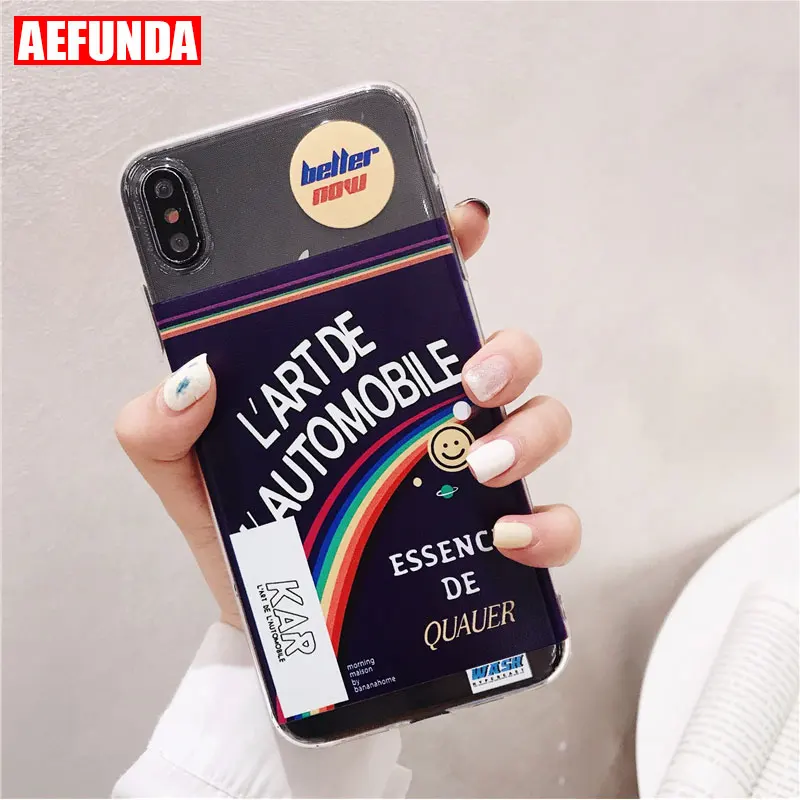 

Fashion Rainbow Soft TPU Clear Phone Cases For iPhone X XS Max XR 11 Pro 7 8 6 6S Plus Coque Cute Transparent Protective Cover