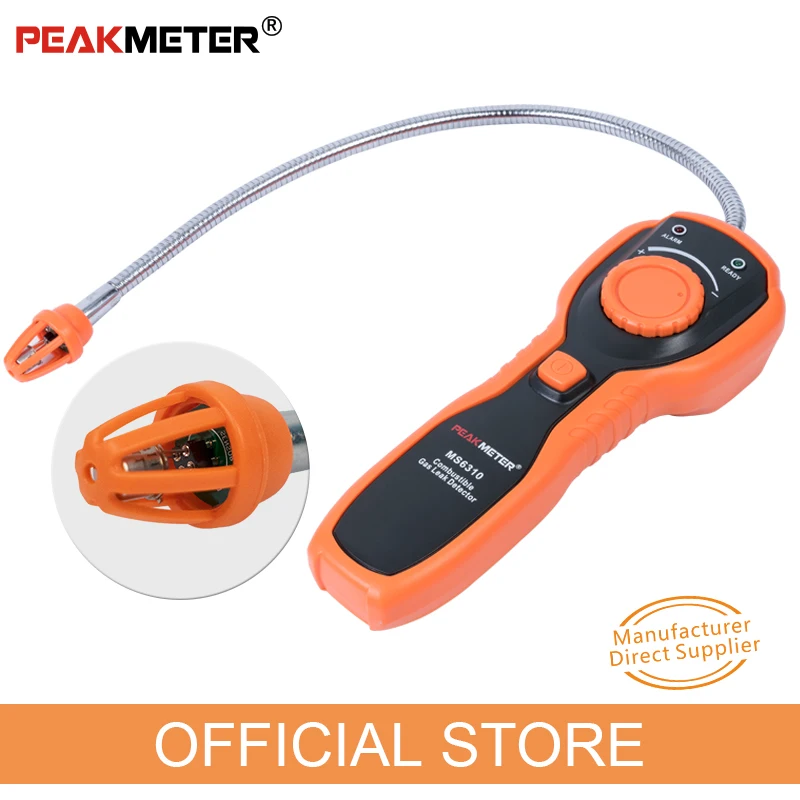 

PEAKMETER MS6310 Portable Combustible Gas Leak Detector Tester Meter Propane Natural Gas Analyzer With Sound Light Alarm