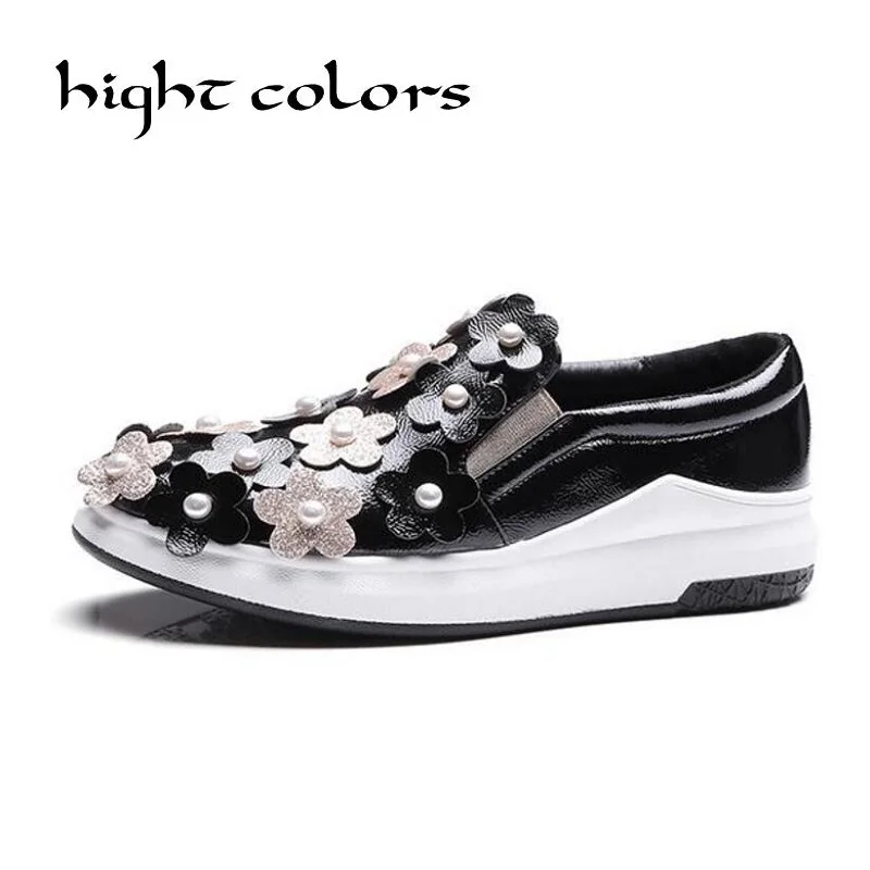 2018 Fashion New Brand Designer Pink Shoes Woman Platform Loafers